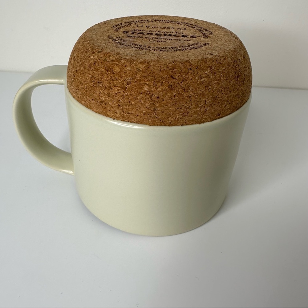 Starbucks Mug Cup Cork Bottom Cream White 12oz Desktop Travel Coffee Tea mug - Picture 6 of 8